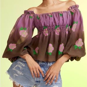 Cynthia Rowley Rosalia silk top